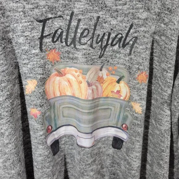 Cato Est 1946 Women's Top 18W/20W Plus Size Gray Pumpkin Glitter NOV78E - Picture 5 of 9